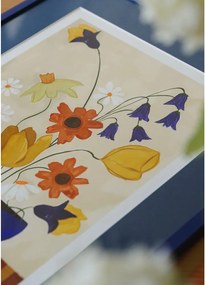 Poster 30x40 cm Colourful Bunch in Blue Vase – Frankie Penwill – The Poster Club