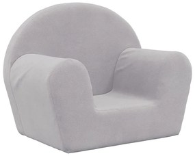 341762 vidaXL Canapea pentru copii, gri deschis, pluș moale