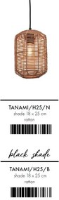 Lustra/Pendul eco din ratan Tanami tube S, bl