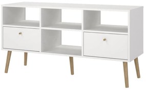 Comodă TV albă 117x61 cm Bodo – Tvilum