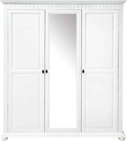 Dulap lemn masiv alb Natalie cu Oglindă, 170 × 60 × 210 cm