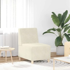 vidaXL Canapea Scaun fără brațe Crem 55 cm Catifea