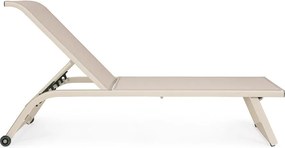 Șezlong de grădină în culoare naturală din metal Taylor – Bizzotto