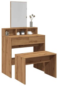 vidaXL Taburet de toaletă Stejar artizanal 70x35x45 cm Lemn prelucrat