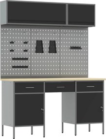 vidaXL Set de dulapuri de lucru cu sertar cu depozitare 10 pcs Roșu