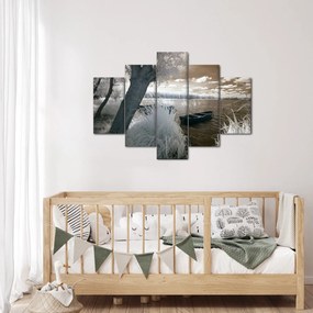 Tablou cu barca pe lac (150x105 cm)