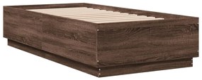 3209757 vidaXL Cadru de pat, stejar maro, 90x190 cm, lemn prelucrat