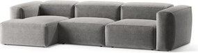 Colțar gri deschis (cu colț pe partea stângă/cu șezlong) Bergamo – Cosmopolitan Design