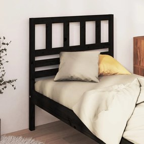Tablie de pat, negru, 81x4x100 cm, lemn masiv de pin Negru, 81 x 4 x 100 cm, 1
