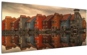 Tablou cu căsuțele colorate (120x50 cm)