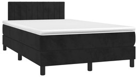 3269851 vidaXL Pat box spring cu saltea, negru, 120x190 cm, catifea