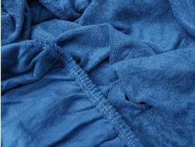 Cearsaf Frotir cu elastic EXCLUSIVE 160 x 200 cm albastru inchis