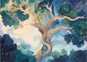 Tablou pe sticlă – Arbore cosmic (70x50 cm)