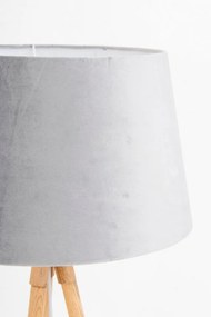 Lampadar Trepied Velvet, Soclu E27, Max 40W, Gri / Natural