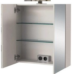 Dulap de baie crem suspendat, cu oglindă 60x71 cm Arcena – Germania