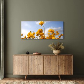 Tablou - Câmp cu flori galben deschis (120x50 cm)