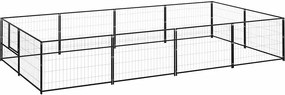 vidaXL Padoc pentru câini, negru, 8 m², oțel