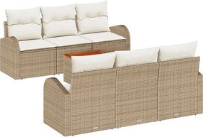 vidaXL Set de canapele pentru grădină 7 pcs Bej și crem poliratan