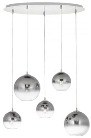 Lustră pe cablu Redo 01-2079 BOWL 5xE27/42W/230V fumuriu