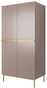 Dulap dormitor Nicole 100 cm - MDF roz antic / picioare aurii