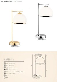 Veioza, lampa de masa clasica, eleganta Marbella plus crom