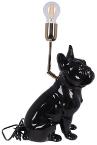 Lampa ceramica Bulldog Negru lucios h 35 cm