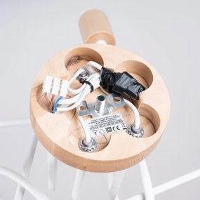 Lustră aplicată Sollux SL.1475 EMBER 5xE27/15W/230V alb/bej/fag