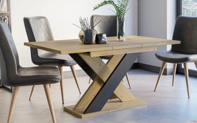 Masă lemn masiv Dining extensibilă Arbor Essence 120/160x90 cm Negru