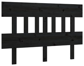 819144 vidaXL Tăblie de pat, negru, 203,5x3x81 cm, lemn masiv de pin