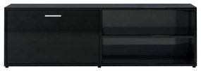 Comoda TV, negru extralucios, 120 x 34 x 37 cm, PAL 1, negru foarte lucios