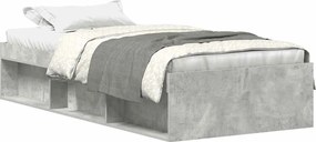 vidaXL Cadru pat, gri beton, 90x190 cm
