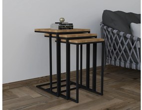 Set 3buc. măsuțe cafea Siloto (negru + oud). 1094344