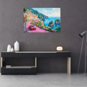 Tablou - Drum roz pe coastă (90x60 cm)