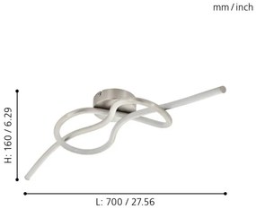 Eglo 97937 - Lustră aplicată LED NOVAFELTRIA LED/13W/230V