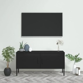 vidaXL Comodă TV, negru, 105x35x50 cm, oțel