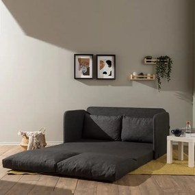 Canapea extensibila 2 locuri moderna, 200x148 cm – stofa gri – Saga