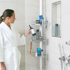 Raft de baie telescopic din metal gri - simplehuman