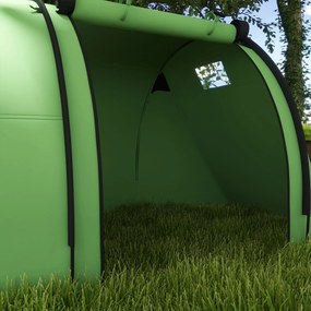 Outsunny Cort de camping pentru 3-4 persoane, stabil, impermeabil, cort familial cu dormitor și zonă de zi, rezistență la apă 3000 mm, Verde închis | Aosom Romania