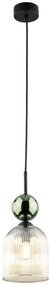 Pandantiv pe cablu SOPHIA, 1xE14/10W/230V, negru/verde/bej fumuriu