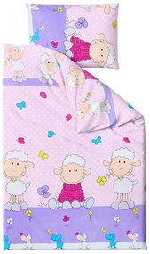 Lenjerie de pat din bumbac pentru patut OVECELE roz Dimensiune lenjerie de pat: 45 x 65 cm | 90 x 135 cm