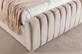 Pat tapițat cu ladă de depozitare Livani 160x200 - velur bej Velluto 2