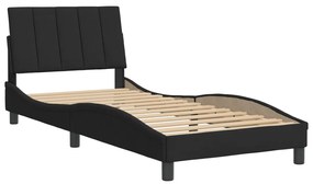 3207815 vidaXL Cadru de pat cu tăblie, negru, 80x200 cm, catifea