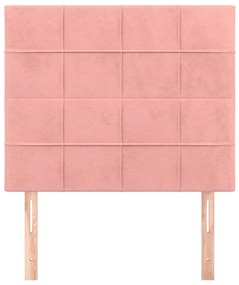 Tablii de pat, 2 buc, roz, 90x5x78 88 cm, catifea 2, Roz, 90 x 5 x 118 128 cm