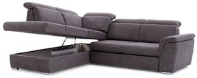 Canapea de colț cu funcție de dormit Milanos L II Stânga - gri Crown 18 Grey