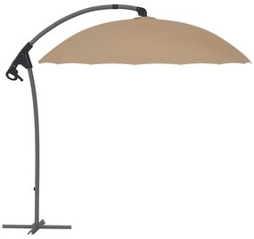 Outsunny Umbrelă Suspendată 2.7m cu Manivelă, 16 Spite Fibră Sticlă, Model Banana cu Bază Cruce | Aosom Romania