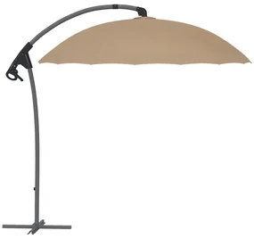Outsunny Umbrelă Suspendată 2.7m cu Manivelă, 16 Spite Fibră Sticlă, Model Banana cu Bază Cruce | Aosom Romania