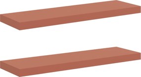 vidaXL Raft de perete 2 pcs Roșu 80 x 23,5 x 4 cm Lemn compozit