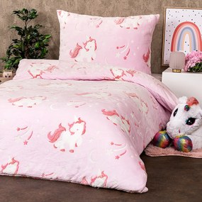 Lenjerie de pat luminoasă din microflanel 4Home Fairytale, 140 x 200 cm, 70 x 90 cm