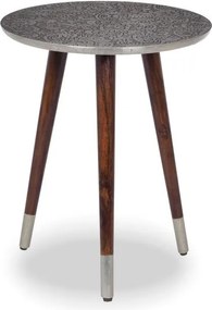 Masuta auxiliara design unicat Alcasar 50cm, argintiu antic