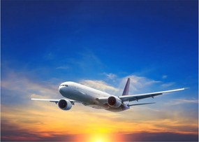 Tablou pe sticlă cu avion (70x50 cm)